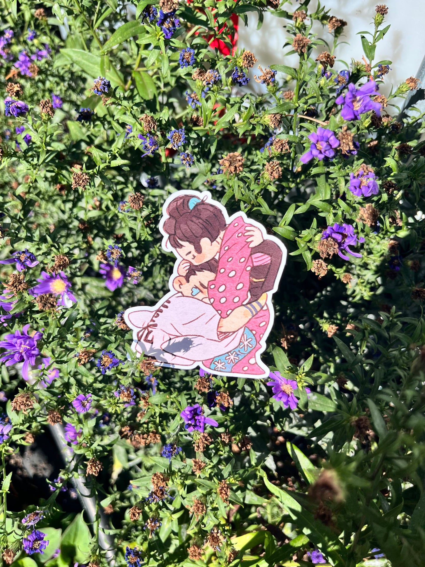 Akaza and Koyuki Embrace Sticker